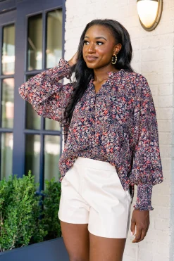 BuddyLove Clothing Label Tops*Haddie Long Sleeve Blouse - Siren