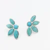 Treasure Jewels, Inc. Jewelry*Half Turquoise Flower Silver Earrings