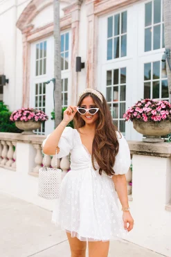 BuddyLove Clothing Label Short Sleeve Dresses | Bride To Be Dresses*Hannah Elastic Waist Mini Dress - English Daisy