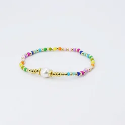 Treasure Jewels, Inc. Jewelry*Happy Heart Beaded Bracelet with Pearl