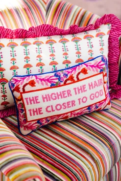 Furbish Studio Home & Gift*Higher The Hair Needlepoint Pillow