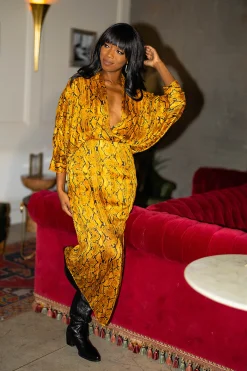 BuddyLove Clothing Label Long Sleeve Dresses | Maxi Dresses*Jude Long Sleeve Maxi Dress - Snake Charmer