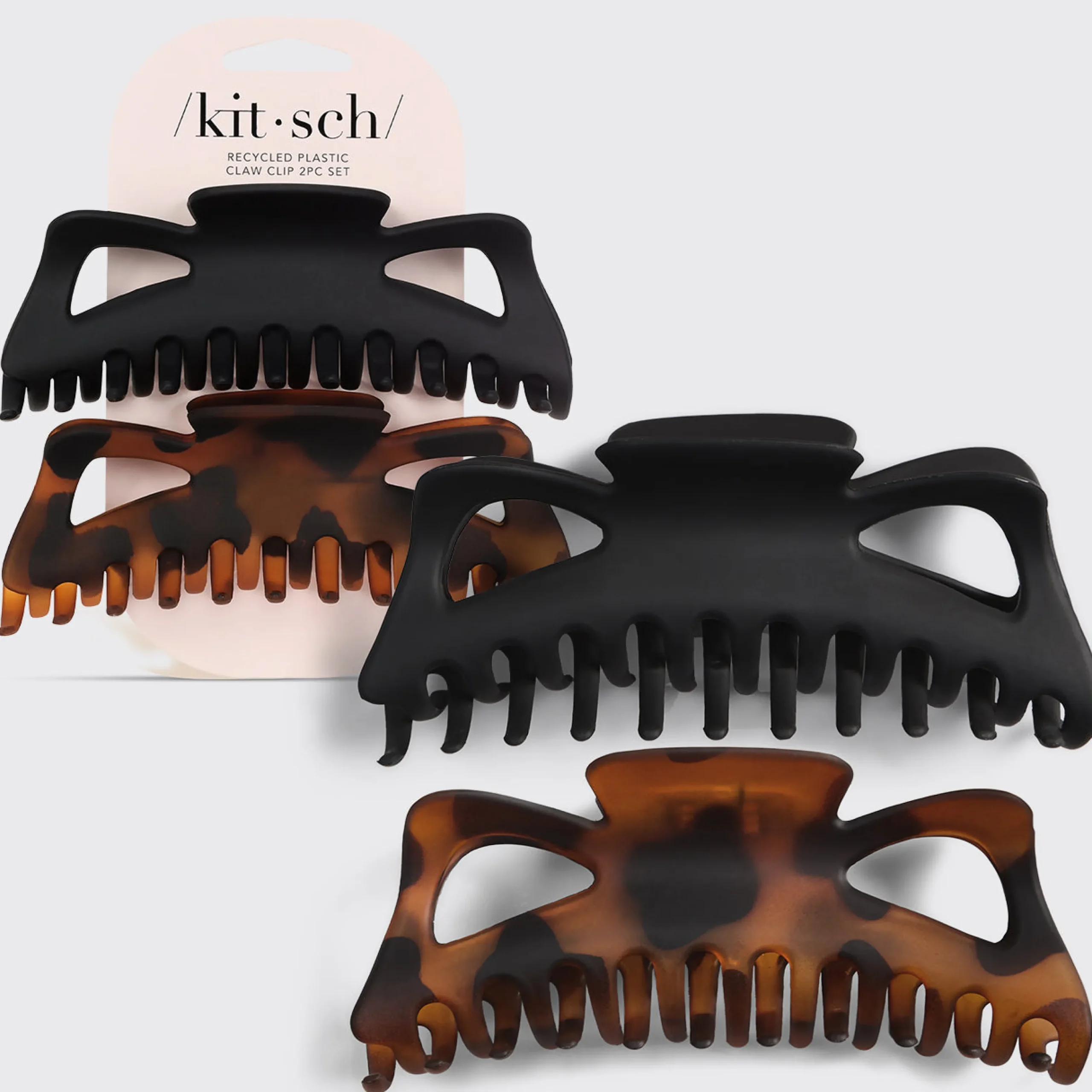 KITSCH Beauty | Home & Gift*Jumbo Classic Claw Clips 2pc - Recycled Plastic