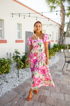 BuddyLove Clothing Label Short Sleeve Dresses | Brunch Dresses*Juno Puff Sleeve Maxi Dress - Explorer