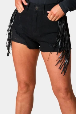 BuddyLove Clothing Label Bottoms*Lacey Distressed Denim Shorts -