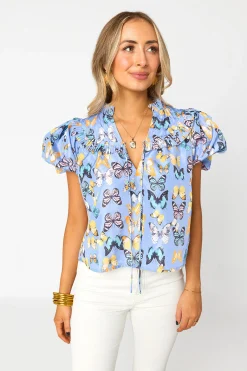 BuddyLove Clothing Label Tops*Leeland Puff Sleeve Top - Painted Lady