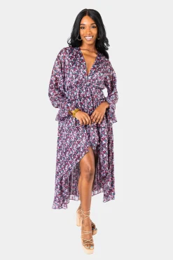 BuddyLove Clothing Label Long Sleeve Dresses | Bump Friendly*Lennon High-Low Dress - Passion Punch