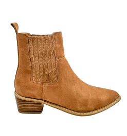 Naughty Monkey Shoes*Leonor Suede Ankle Boot in Tan