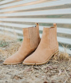 Naughty Monkey Shoes*Leonor Suede Ankle Boot in Tan