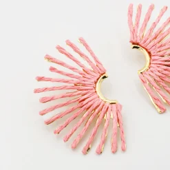 Treasure Jewels, Inc. Jewelry*Light Pink Raffia Fan Earring