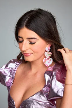 Linny Co Jewelry | Bride To Be Dresses*xx BL Lola Statement Earrings - Sweetheart