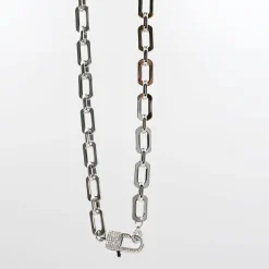 Treasure Jewels, Inc. Jewelry*Lock Crystal Silver Necklace