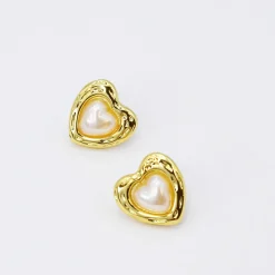 Treasure Jewels, Inc. Jewelry*Love Pearl Gold Stud Earring