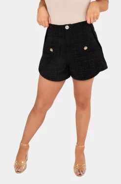 BuddyLove Clothing Label Bottoms*Mae Tweed High-Waisted Shorts - Ice