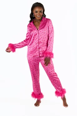 BuddyLove Clothing Label Pajamas*Mckenna Feather Trim Pajama Set- Frostbite