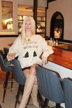 BuddyLove Clothing Label Pajamas | Outerwear*Merry Crewneck Sweatshirt - Club Espresso
