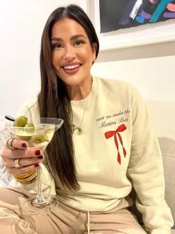 BuddyLove Clothing Label Pajamas | Outerwear*Merry Crewneck Sweatshirt - Martini Bar