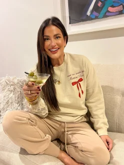 BuddyLove Clothing Label Pajamas | Outerwear*Merry Crewneck Sweatshirt - Martini Bar