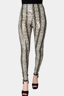 BuddyLove Clothing Label Bottoms*Mila Patent Vegan Leather Legging - Black Snake