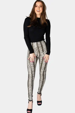 BuddyLove Clothing Label Bottoms*Mila Patent Vegan Leather Legging - Black Snake