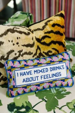 Furbish Studio Home & Gift*Mixed Drinks Needlepoint Pillow