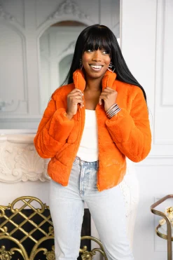 BuddyLove Clothing Label Outerwear*Noella Faux Fur Jacket - Cayenne