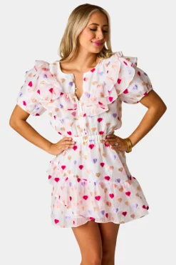 BuddyLove Clothing Label Short Sleeve Dresses | Bride To Be Dresses*Norma Ruffle Short Dress - Kissing Booth