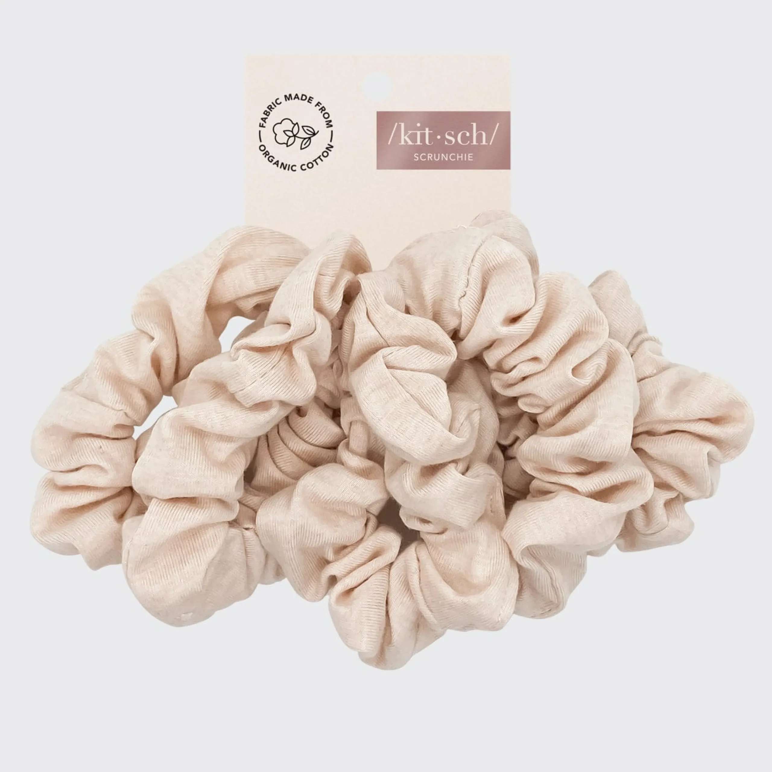 KITSCH Beauty*Organic Cotton Knit Scrunchies 5pc - Cream