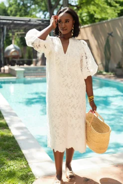 BuddyLove Clothing Label Short Sleeve Dresses | Bump Friendly*Pamela Caftan Maxi Dress - Spritzr