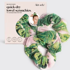 KITSCH Beauty*Patented Microfiber Towel Scrunchies - Palm Print