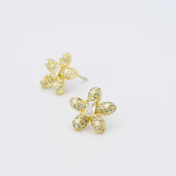 Treasure Jewels, Inc. Jewelry*Pave Flower Stud Earring