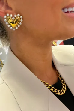 Chansuttpearls Jewelry*PEARL HEART EARRINGS