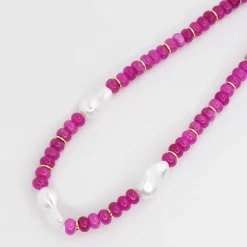 Treasure Jewels, Inc. Jewelry*Pearl Pink Gemstone Necklace