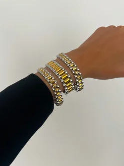 Chansuttpearls Jewelry*PEARL TWO TONED WATCH BAND BRACELET