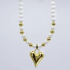Treasure Jewels, Inc. Jewelry*Pearly Teardrop Heart Necklace