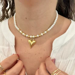 Treasure Jewels, Inc. Jewelry*Pearly Teardrop Heart Necklace