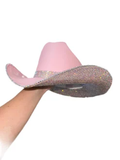 Rhinestone Cowgirl Hats*Pink Cowgirl Hat with Ab Rhinestones