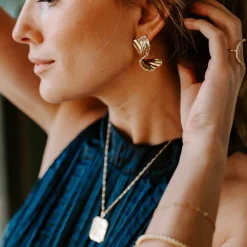 Treasure Jewels, Inc. Jewelry*Pinwheel Gold Earring