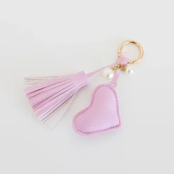 Hollis Handbags*Pixie Pink Dusti Rose Heart Keychain