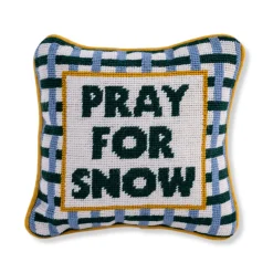 Furbish Studio Home & Gift*Pray For Snow Needlepoint Pillow