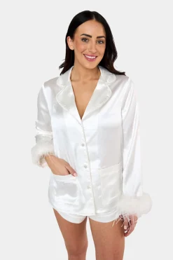 BuddyLove Clothing Label Pajamas | Bride To Be Dresses*Prescott Feather Trim Pajama Set -