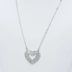 Treasure Jewels, Inc. Jewelry*Pure Love Crystal Silver Necklace
