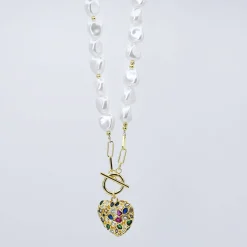 Treasure Jewels, Inc. Jewelry*Radiant Pearl Heart Necklace