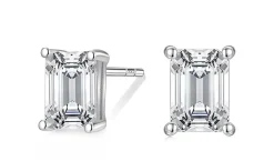 Chansuttpearls Jewelry*RECTANGLE DIAMOND STUDS