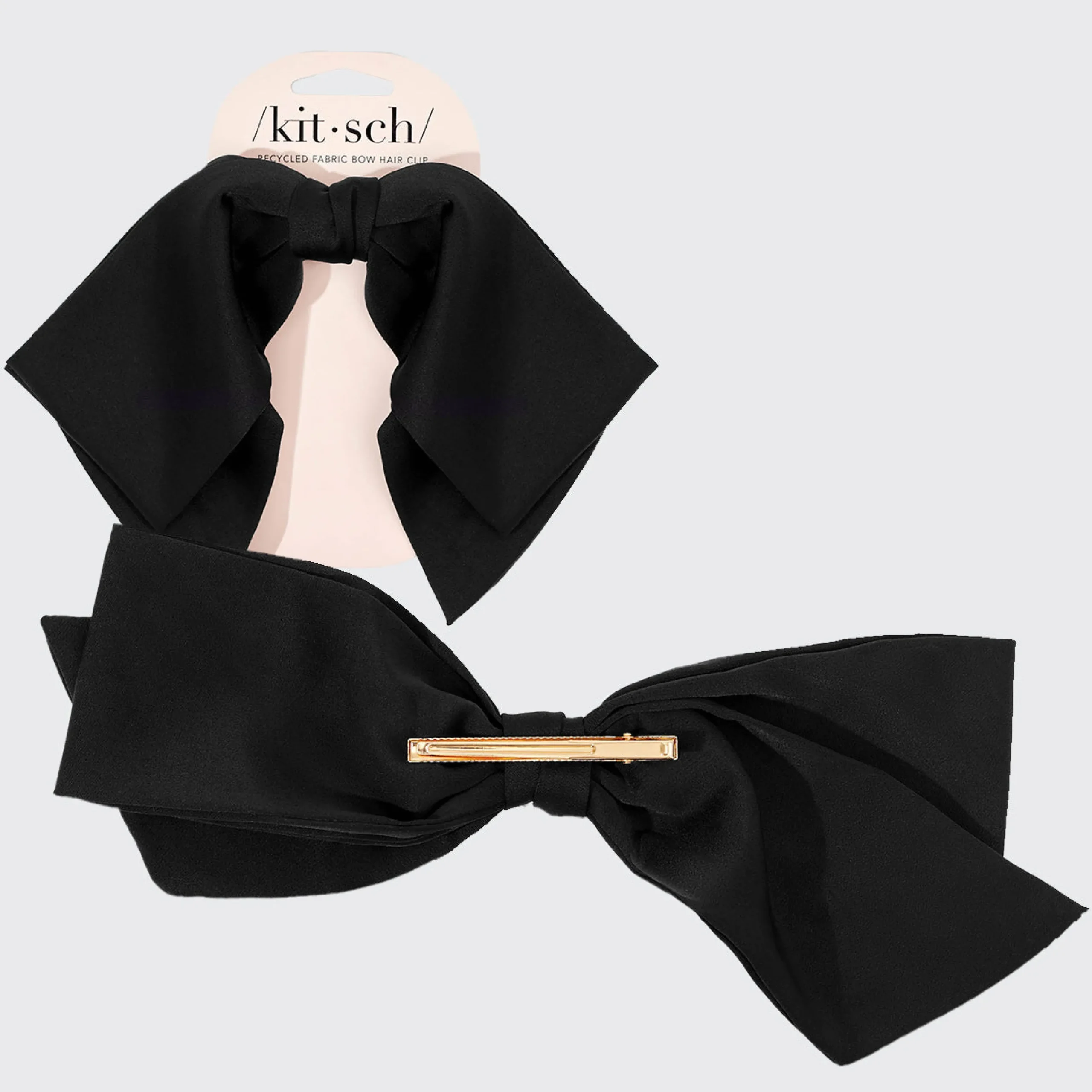 KITSCH Beauty*Recycled Fabric Bow Hair Clip - Black