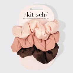 KITSCH Beauty*Recycled Fabric Cloud Scrunchies 3pc Set - Rosewood