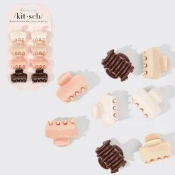 KITSCH Beauty*Recycled Plastic Mini Cloud Claw Clips 8pc Set - Rosewood