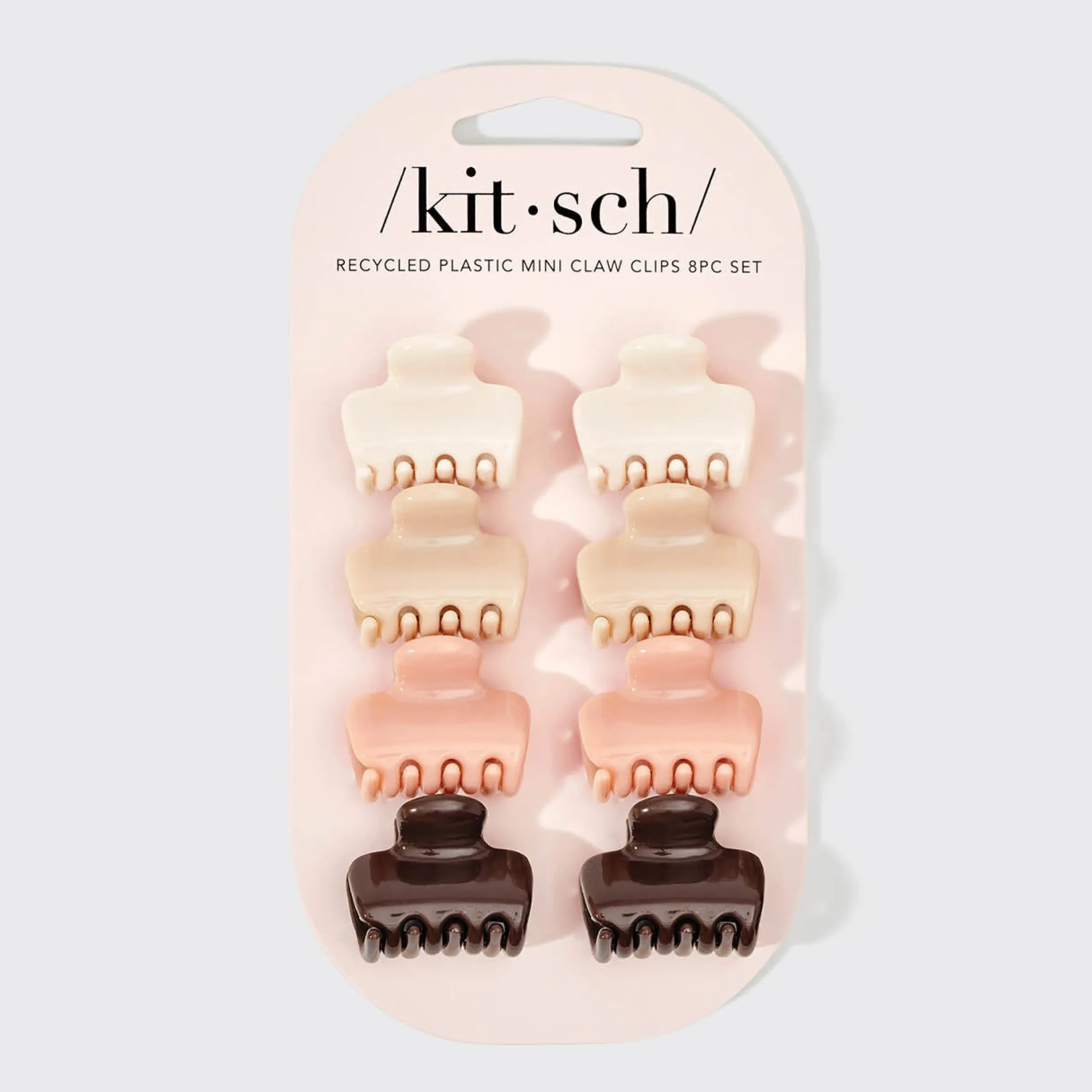 KITSCH Beauty*Recycled Plastic Mini Cloud Claw Clips 8pc Set - Rosewood