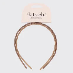 KITSCH Beauty*Recycled Plastic Zig Zag Headband 2pc - Neutral
