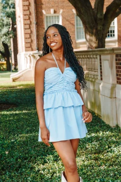 BuddyLove Clothing Label Rompers | Halter Dresses*Remi Halter Romper - Powder Blue